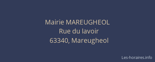 Mairie MAREUGHEOL