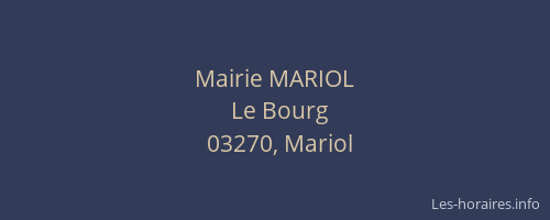 Mairie MARIOL