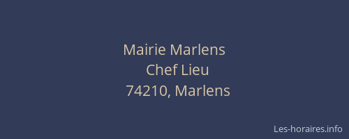 Mairie Marlens
