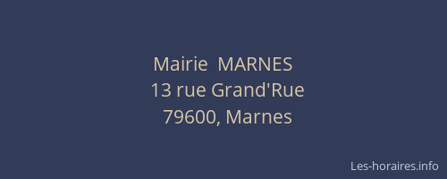 Mairie  MARNES