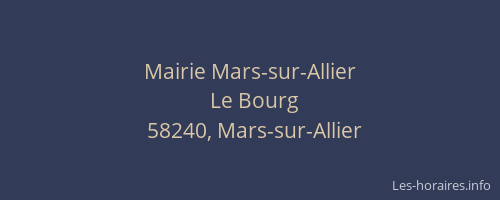 Mairie Mars-sur-Allier