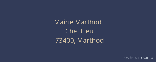 Mairie Marthod