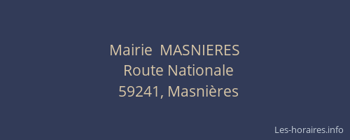 Mairie  MASNIERES