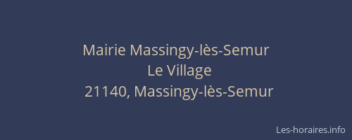 Mairie Massingy-lès-Semur