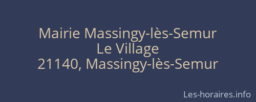 Mairie Massingy-lès-Semur