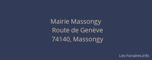 Mairie Massongy