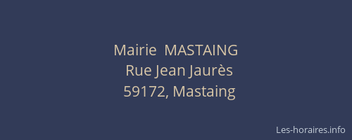 Mairie  MASTAING