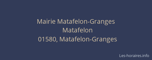 Mairie Matafelon-Granges