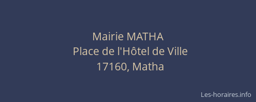 Mairie MATHA