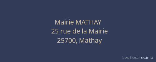 Mairie MATHAY