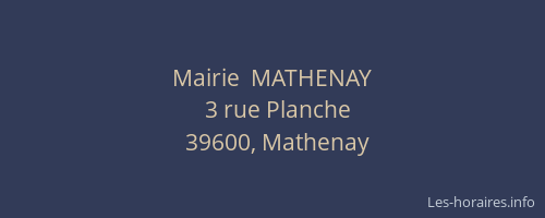 Mairie  MATHENAY
