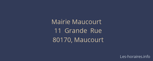 Mairie Maucourt