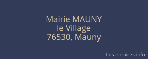Mairie MAUNY