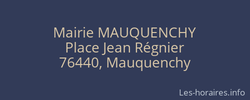 Mairie MAUQUENCHY