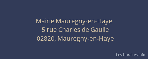 Mairie Mauregny-en-Haye