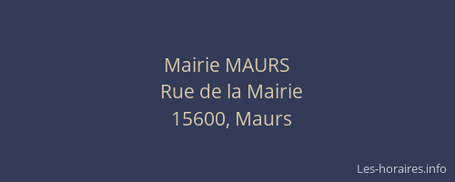Mairie MAURS