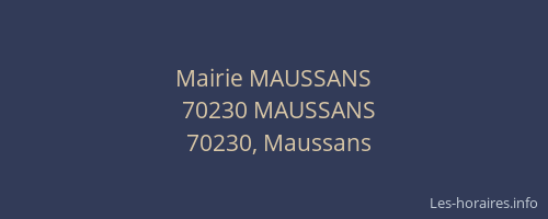 Mairie MAUSSANS