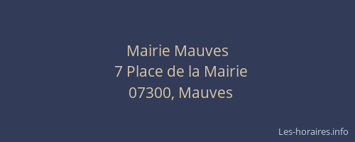 Mairie Mauves
