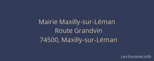 Mairie Maxilly-sur-L&eacute;man