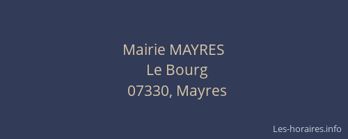 Mairie MAYRES