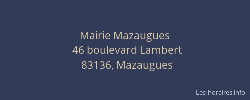 Mairie Mazaugues