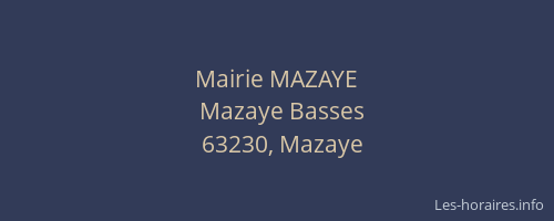 Mairie MAZAYE