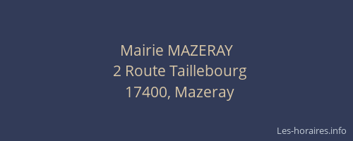 Mairie MAZERAY