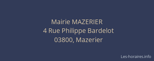 Mairie MAZERIER