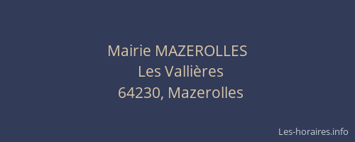 Mairie MAZEROLLES