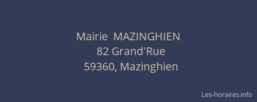 Mairie  MAZINGHIEN