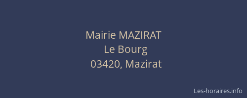 Mairie MAZIRAT