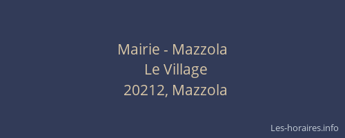 Mairie - Mazzola
