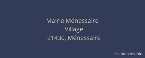 Mairie Ménessaire