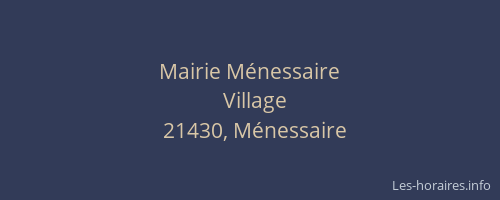Mairie M&eacute;nessaire