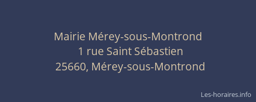 Mairie M&eacute;rey-sous-Montrond