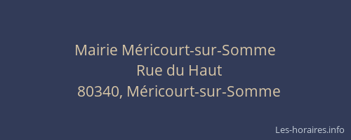 Mairie M&eacute;ricourt-sur-Somme