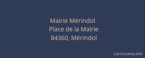 Mairie M&eacute;rindol