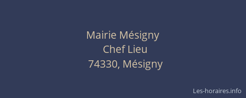 Mairie M&eacute;signy