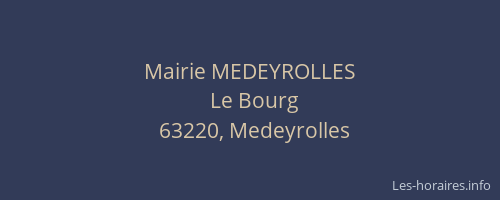 Mairie MEDEYROLLES