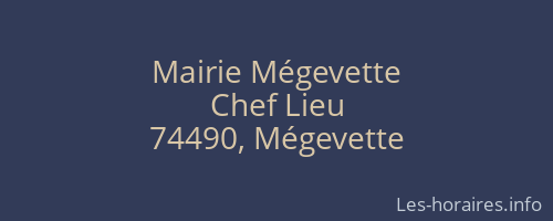 Mairie Mégevette