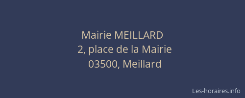 Mairie MEILLARD
