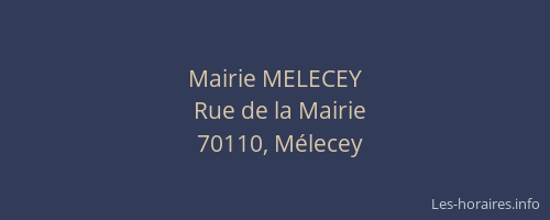 Mairie MELECEY