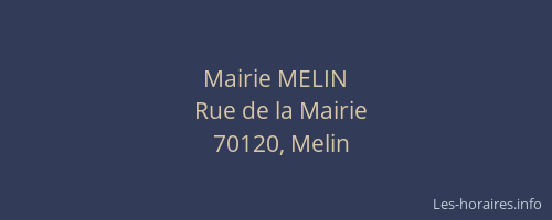 Mairie MELIN