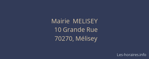 Mairie  MELISEY