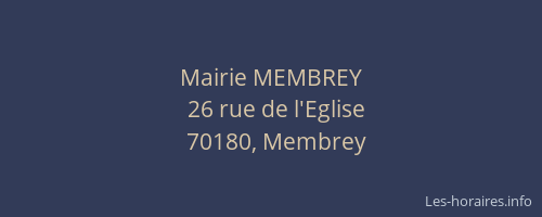 Mairie MEMBREY