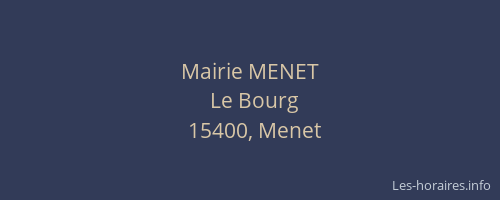 Mairie MENET
