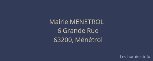 Mairie MENETROL