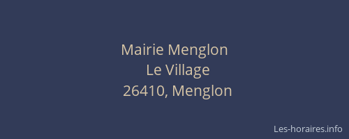 Mairie Menglon