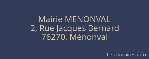 Mairie MENONVAL