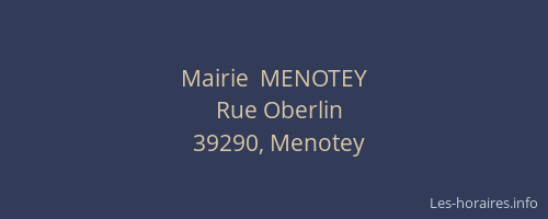 Mairie  MENOTEY